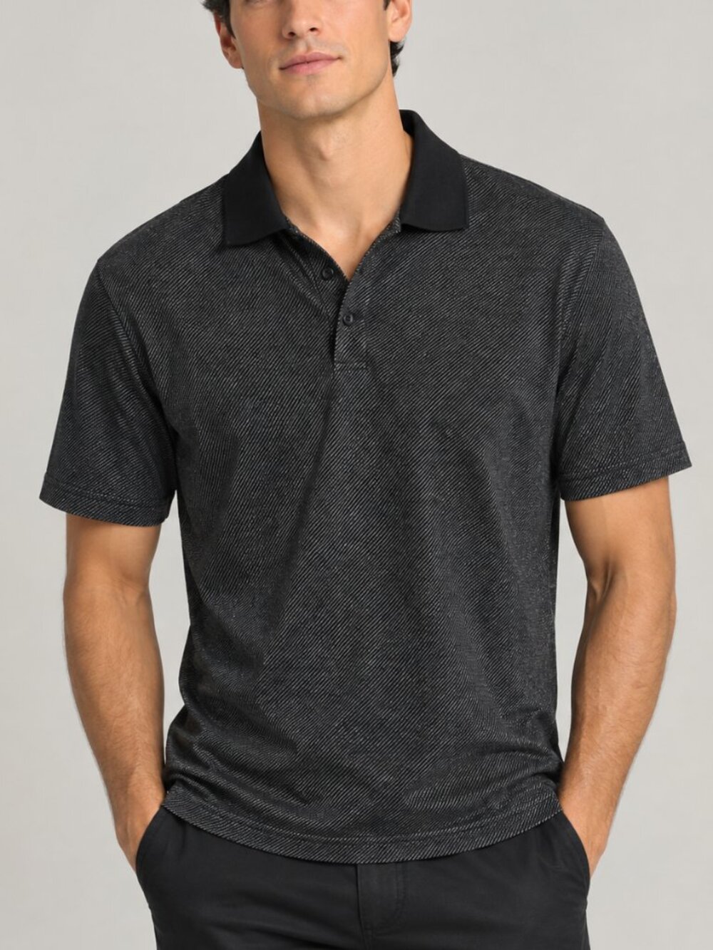 Claiborne Black stripes polo shirt party going out casual night streetwear golf